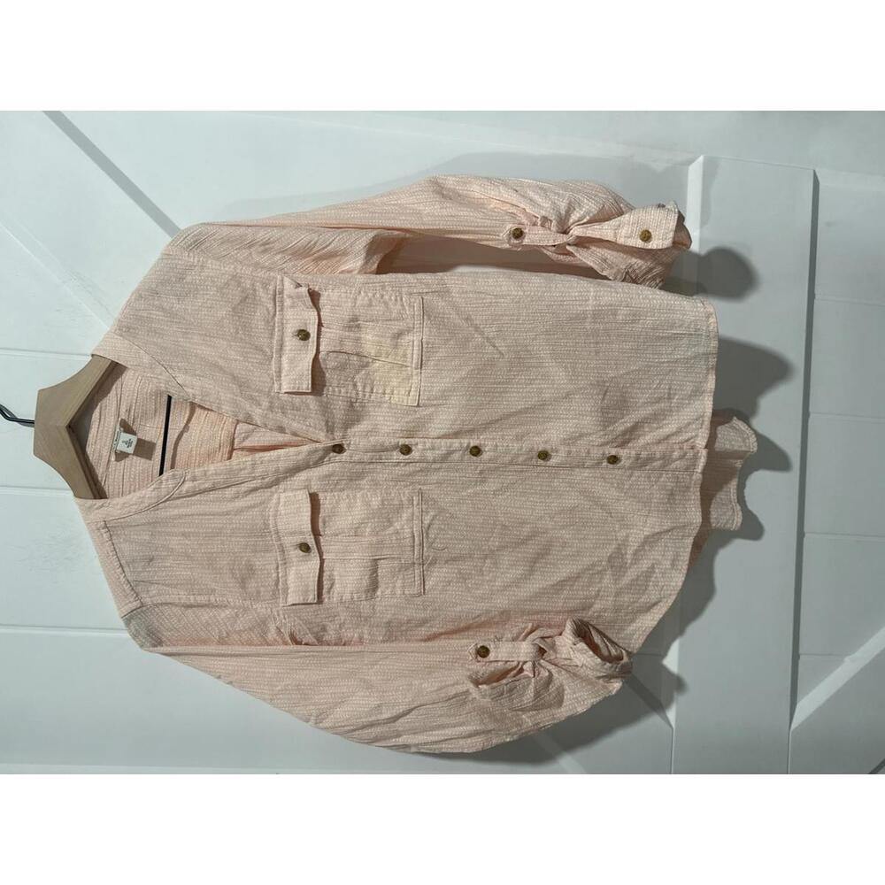 L.L.Bean Women's Light Pink 100% Organic Cotton Button-Up Shirt Size S